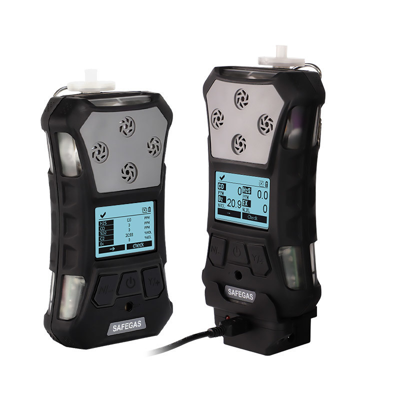VOC H2S NH3 O2 Gas Detector Multi Gas Monitor IP67 Protection 100,000 Data Records Support Log By PC